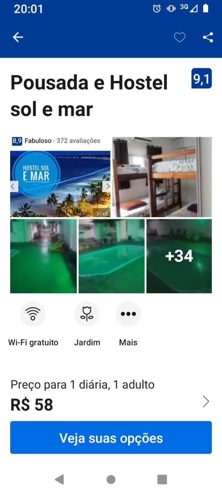 Hostel E Pousada Sol E Mar Жуан-Пессоа Екстер'єр фото